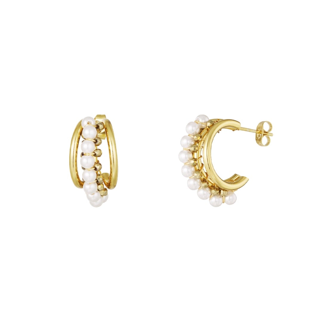 Pearl hoops oorbellen