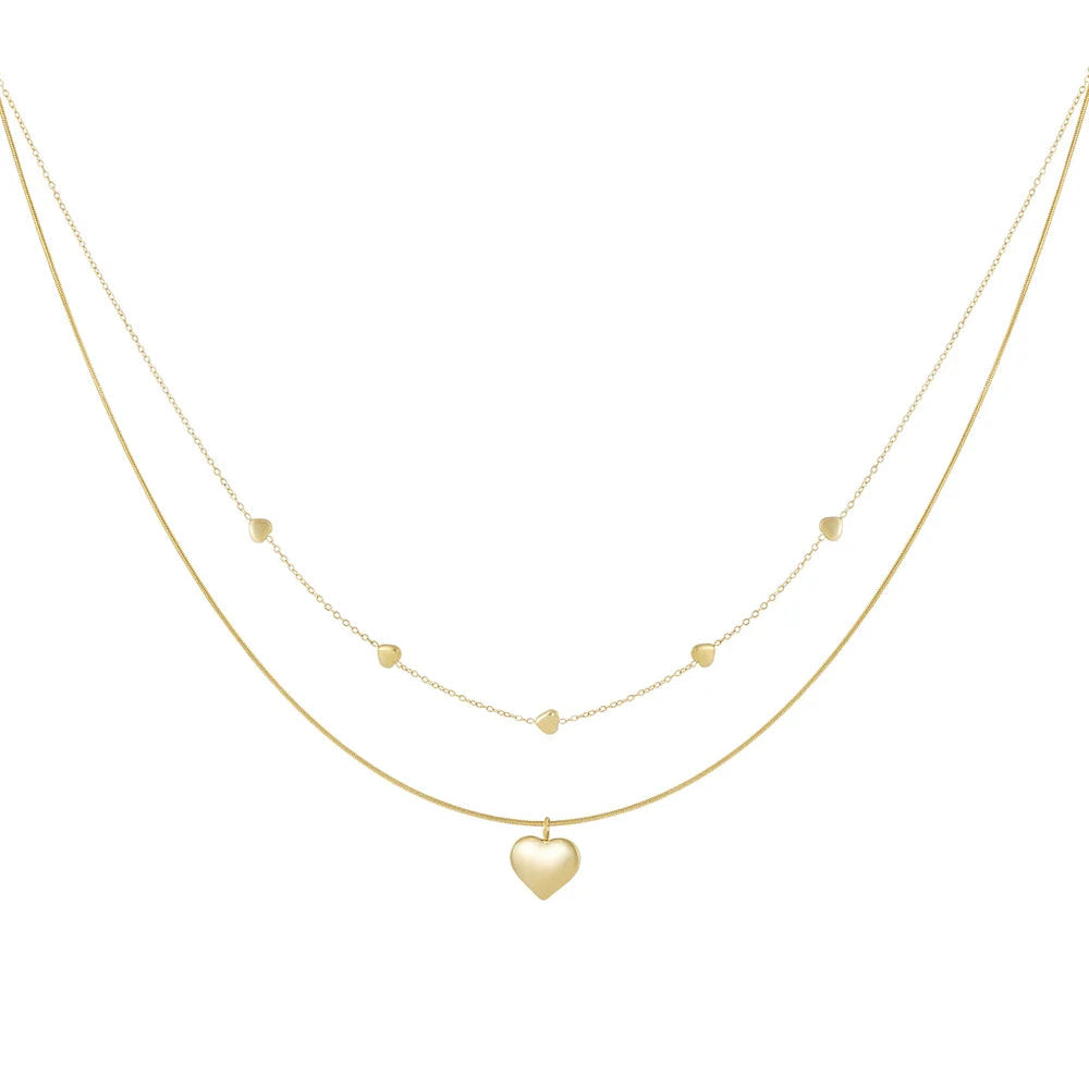 Hartjes ketting 2 laagjes