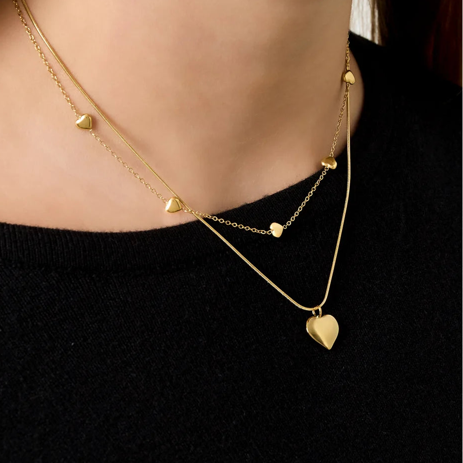 Hartjes ketting 2 laagjes