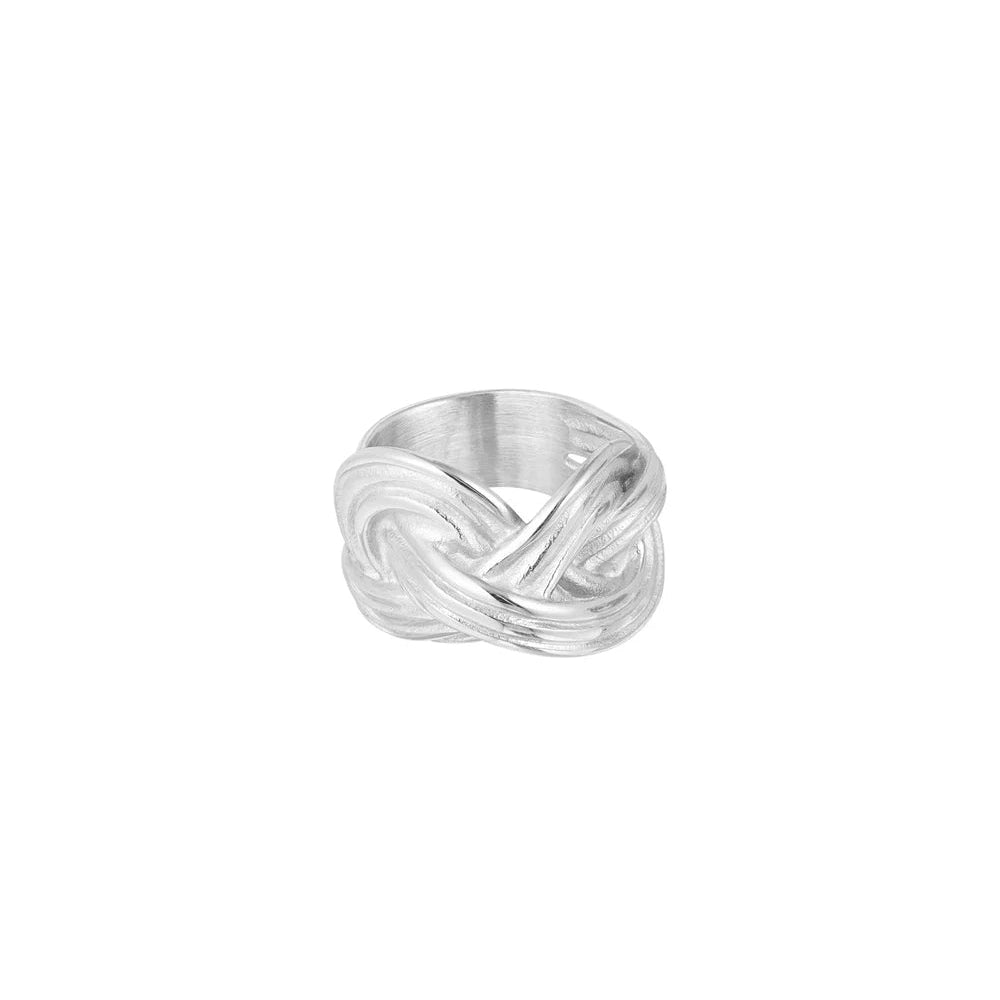 Knotted ring zilver