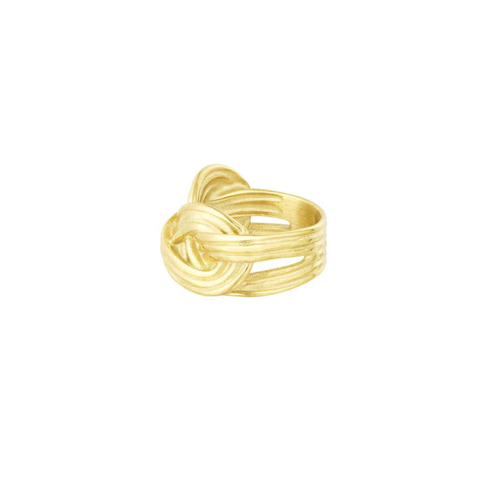 Knotted ring goud