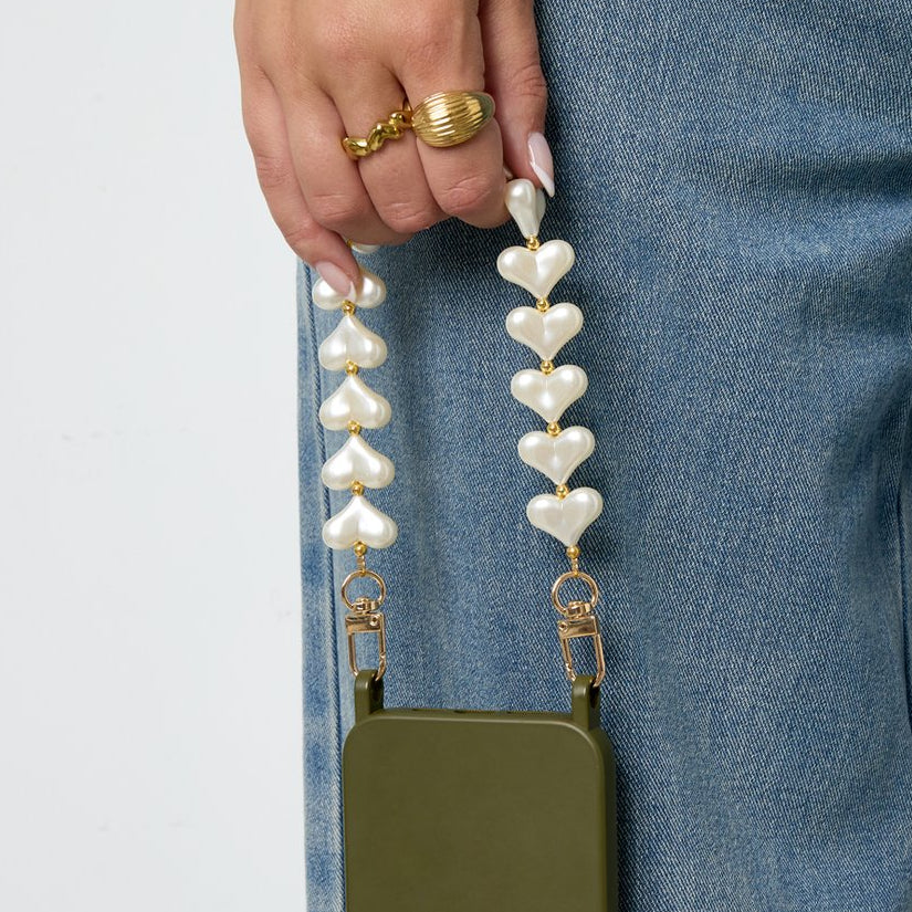 Parelhartjes telefoonkoord