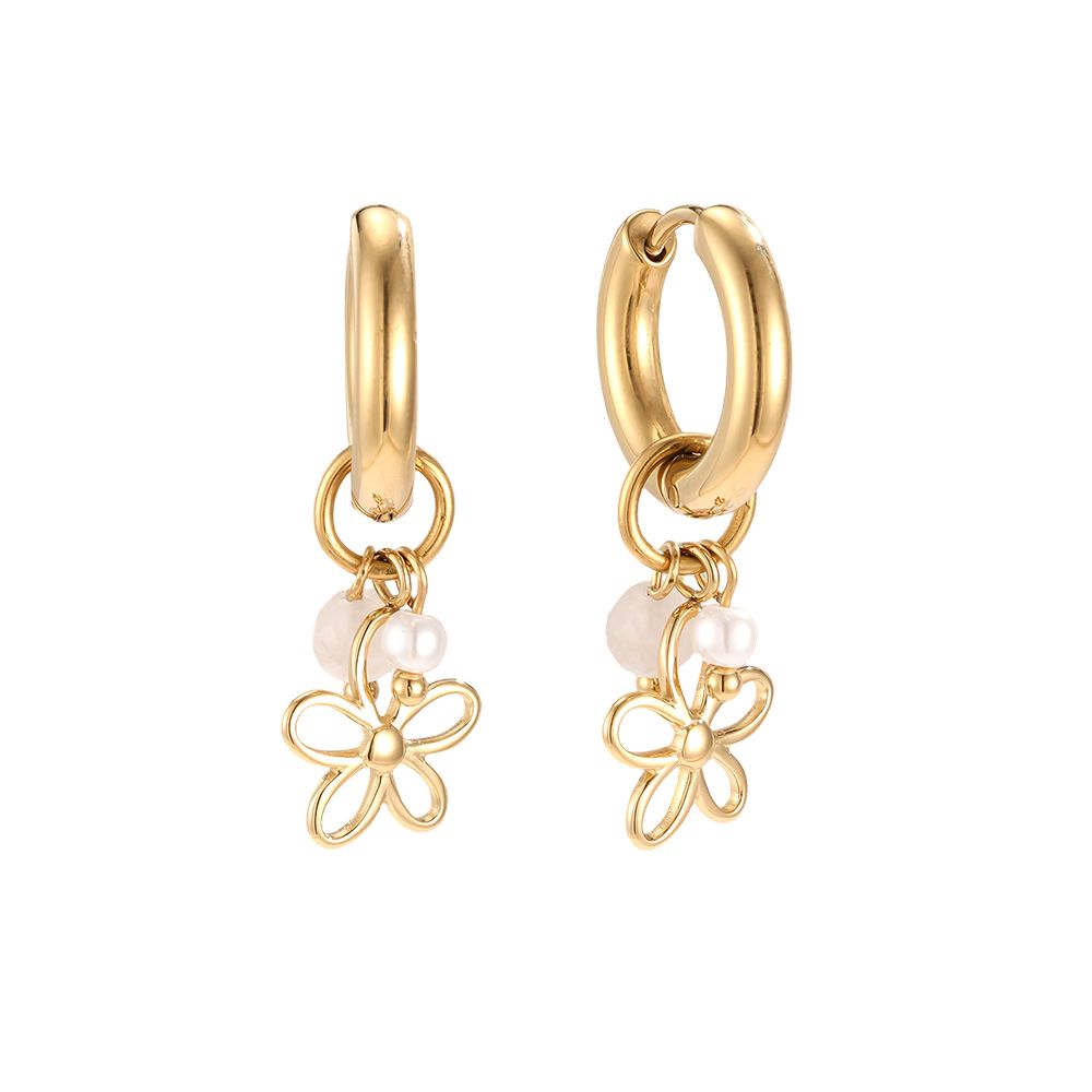 Pearl flower oorbellen