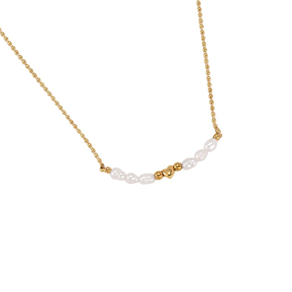 Pearl heart ketting