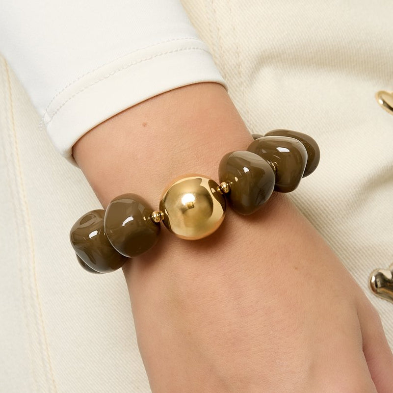 Retro acryl kralen armband