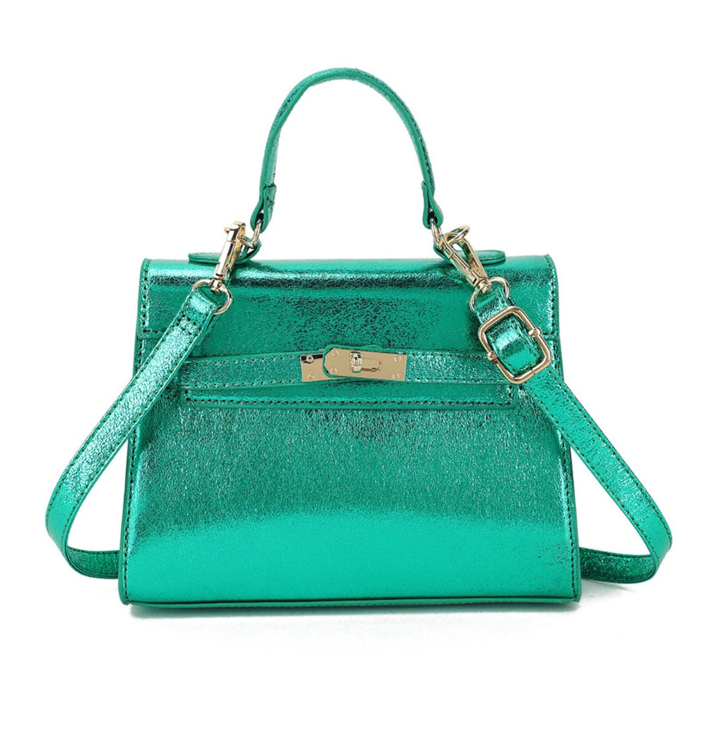 Metallic Kelly bag